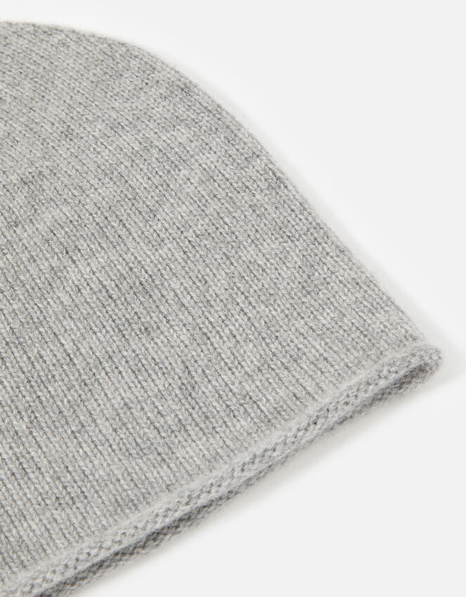 Knit Beanie in Cashmere, Grey (GREY), large