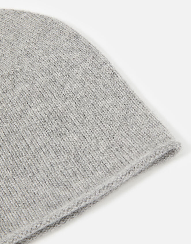 Knit Beanie in Cashmere, Grey (GREY), large