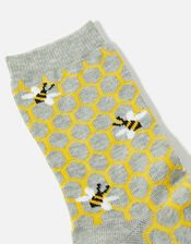 Queen Bee Socks, Grey (GREY), large