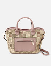 Rosie Raffia Handheld Bag, Nude (NUDE), large