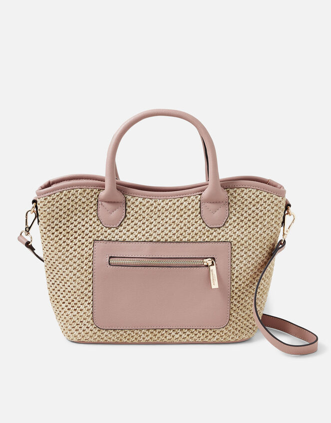 Rosie Raffia Handheld Bag, Nude (NUDE), large