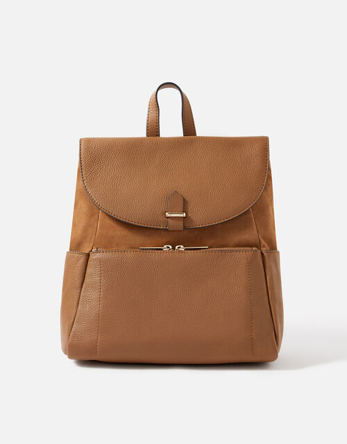 Melody Leather Backpack, Tan (TAN), large