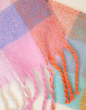 Super-Fluffy Pastel Check Scarf, , large