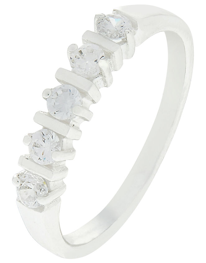 Sterling Silver Cubic Zirconia Eternity Ring, White (ST CRYSTAL), large