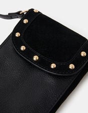 Leather Stud Phone Bag, , large