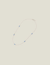 Sterling Silver Station Bead Necklace, , large