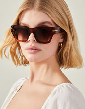Chunky Square Sunglasses Brown, , large