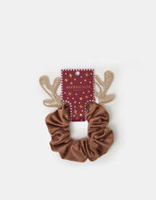 Christmas Reindeer Hair Scrunchie, , large