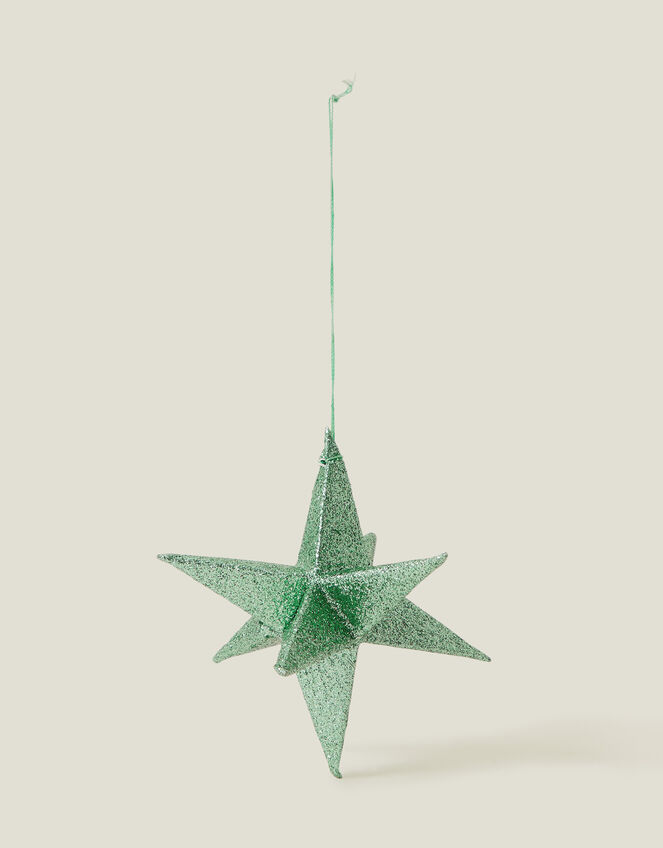Paper Sparkle Star Decoration, Duck Egg (DUCK EGG), large