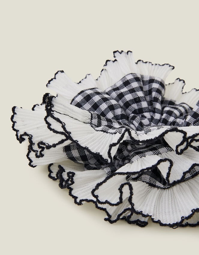 Oversized Gingham Hair Scrunchie, , large