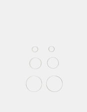 3-Pack Sterling Silver Hoop Earrings, , large