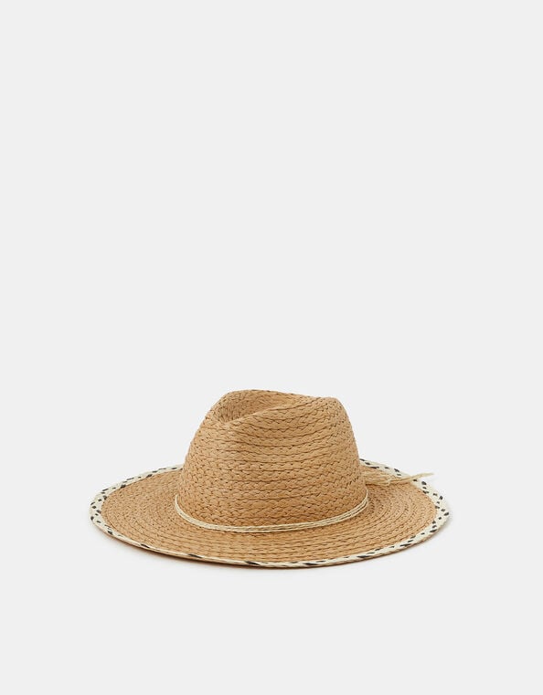 Mono Brim Fedora Hat, , large