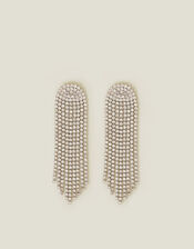 Diamante Chain Tassel Earrings, , large
