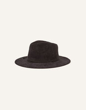 Chenille Packable Fedora, Black (BLACK), large