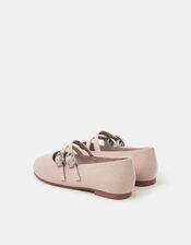 Girls Sparkle Double Strap Ballet Flats, Gold (GOLD), large