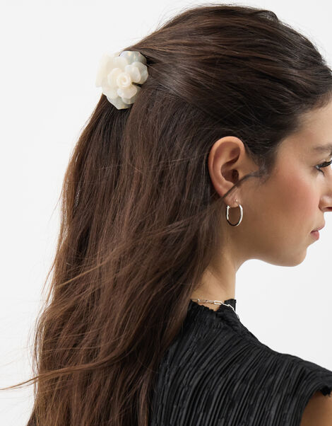 Rose Claw Clip, Cream (CREAM), large