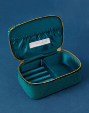 Sequin Stripe Velvet Jewellery Box, Teal (TEAL), large