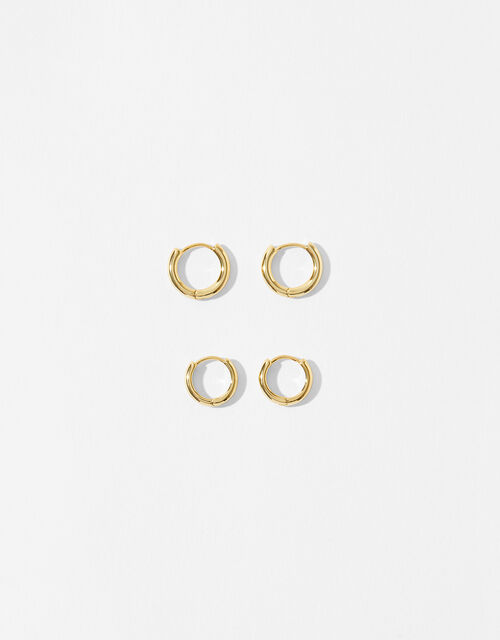 Gold-Plated Hoop Earring Set, , large