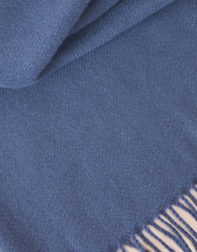 Tassel Blanket Scarf, Blue (BLUE), large