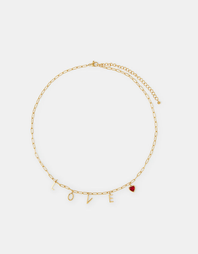 Stainless Steel Love Charm Necklace, , large