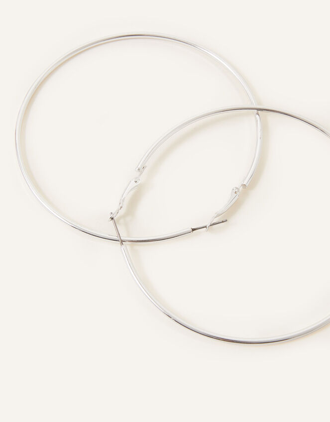 Mid-Size Simple Hoops, Silver (SILVER), large