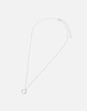 Sterling Silver Molten Circle Necklace, , large