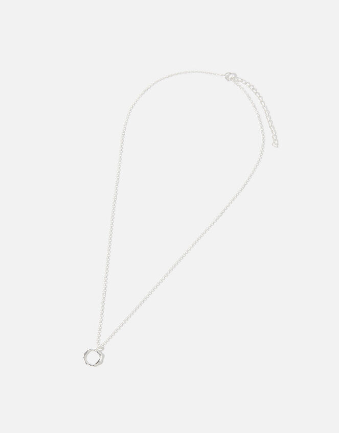 Sterling Silver Molten Circle Necklace, , large
