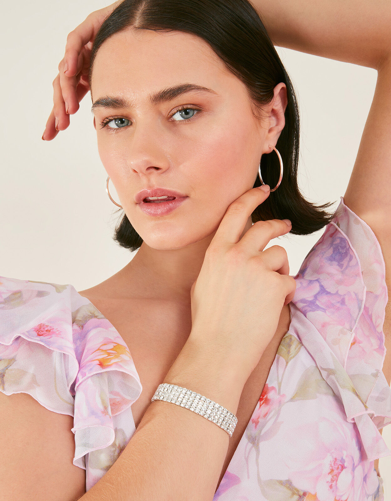Wide crystal clearance bracelet