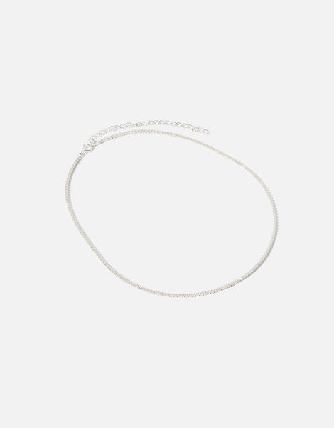 Sterling Silver Tennis Choker Necklace , , large