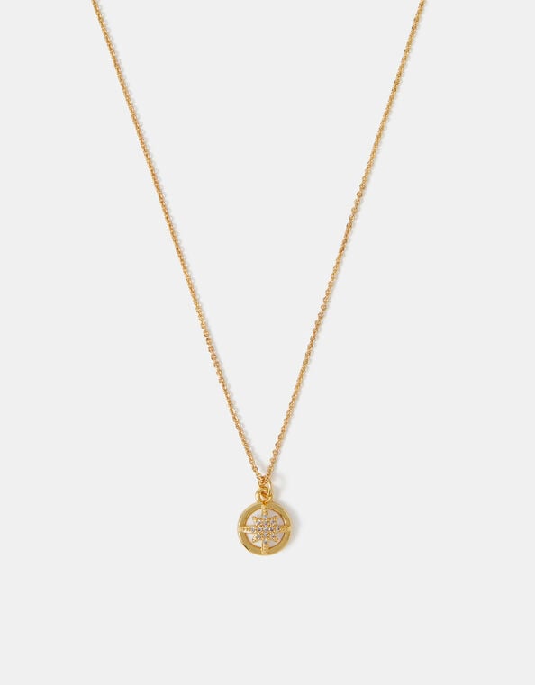 14ct Gold-Plated Star Pearl Pendant Necklace, , large