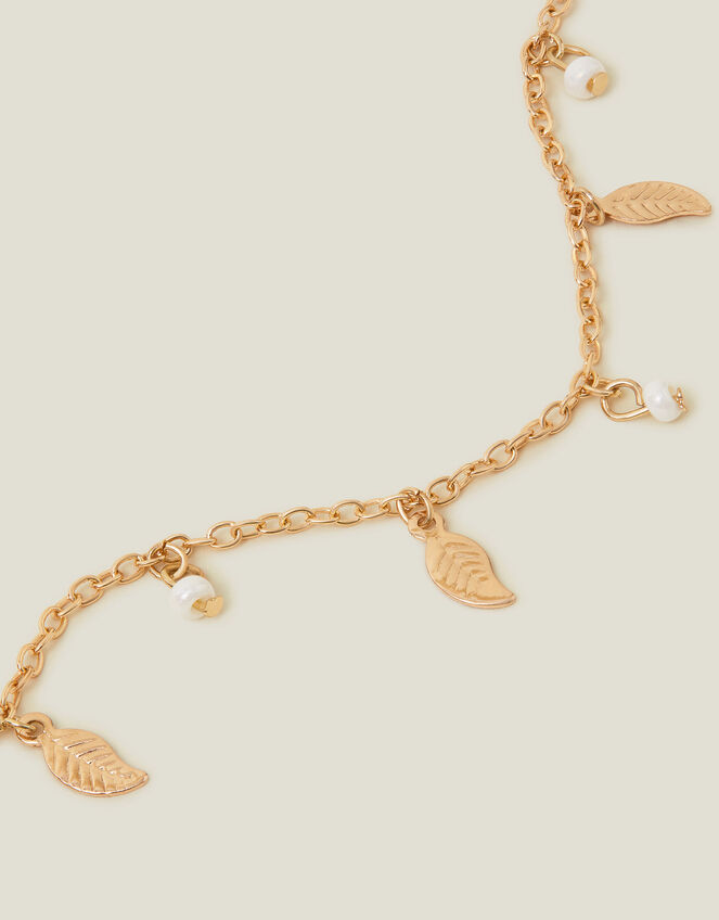 Leaf and Pearl Station Anklet, , large