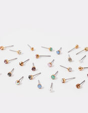 Multi Stone Stud Earrings 15 Pack, Multi (PASTEL-MULTI), large