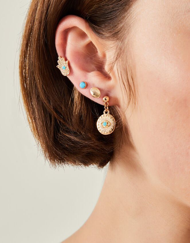 5-Pack Starfish Stud Earrings, , large