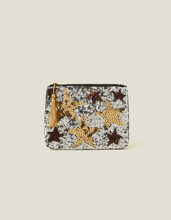 Sequin Star Flat Pouch, , large