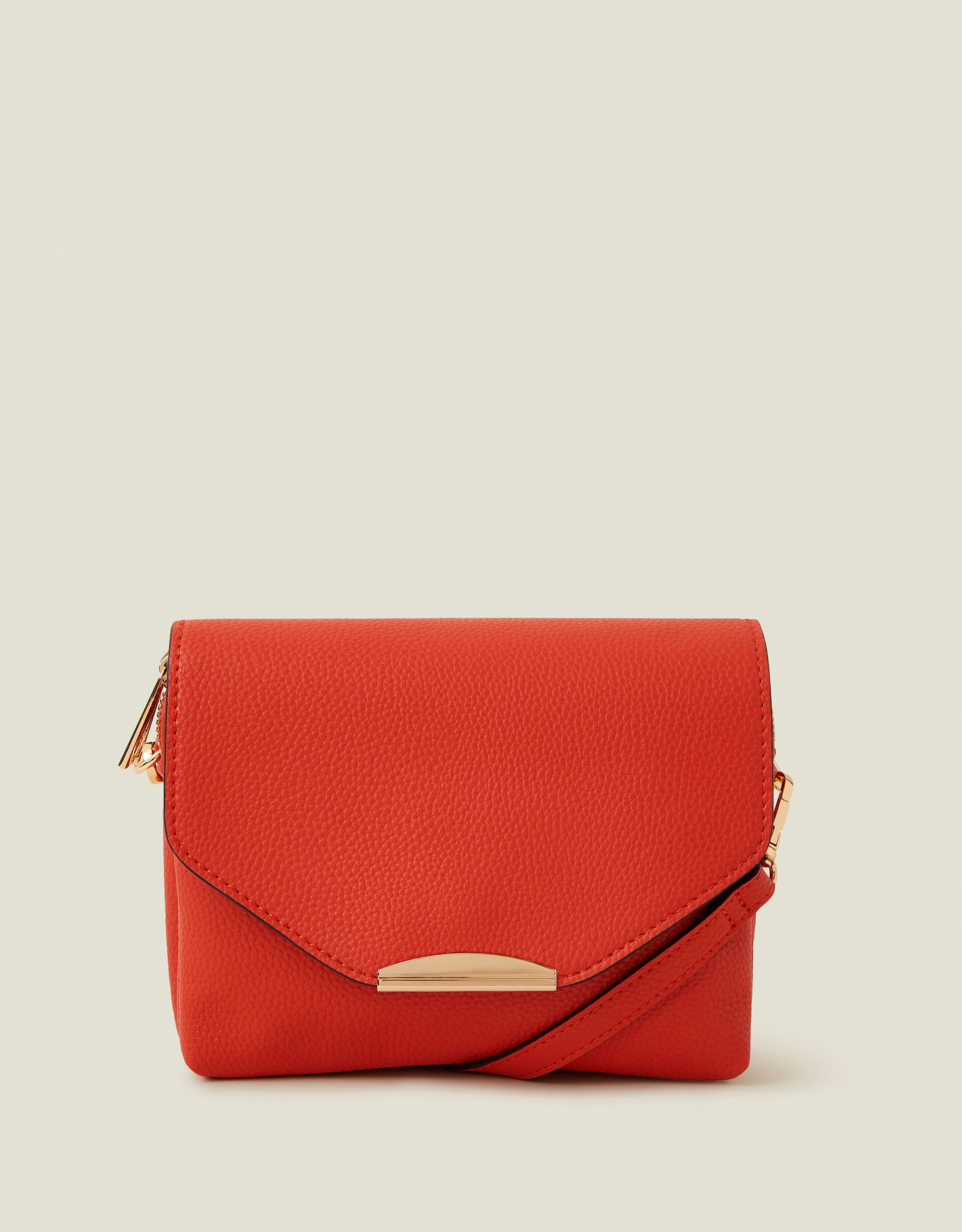 Double Zip Cross Body Bag Orange Crossbody Bags Accessorize UK