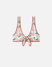 Pretty Floral Blanket Stitch Bikini Top, Multi (PASTEL-MULTI), large