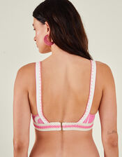 Squiggle Print Bikini Top, Pink (PINK), large