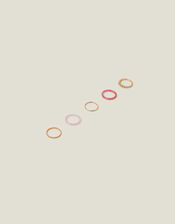 5-Pack Resin Rings, Pink (PINK), large