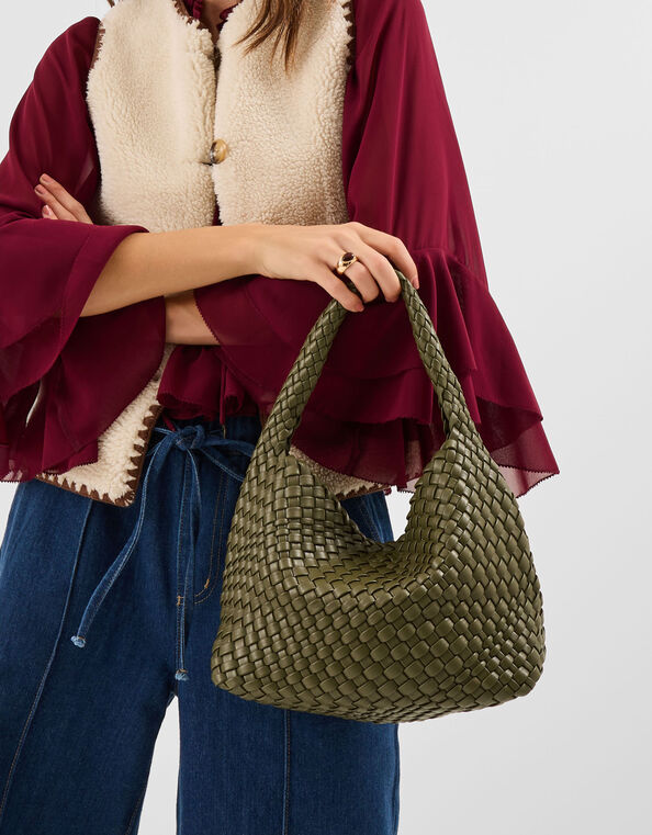 Woven Shoulder Bag, , large