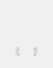 Sterling Silver Flower Stud Earrings, , large
