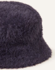 Fluffy Bucket Hat, Blue (NAVY), large