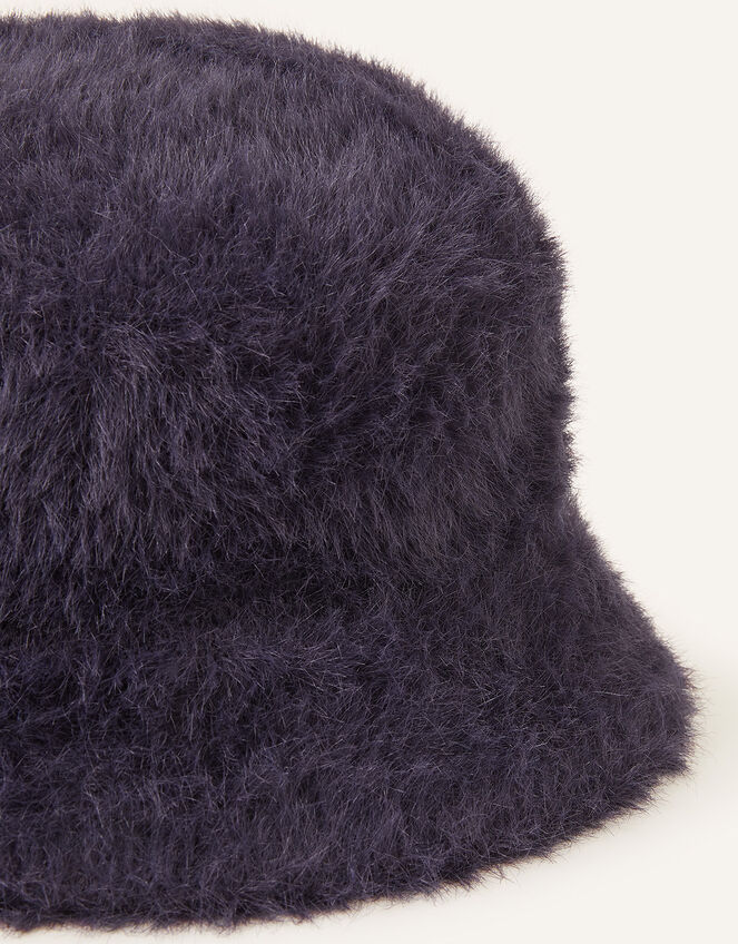 Fluffy Bucket Hat, Blue (NAVY), large