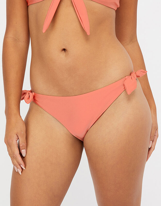 Tie Side Bikini Briefs, Orange (CORAL), large