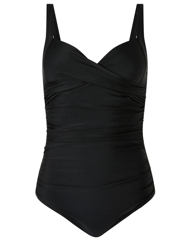 Textured Twist-Detail Swimsuit, Black (BLACK), large