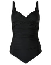 Textured Twist-Detail Swimsuit, Black (BLACK), large