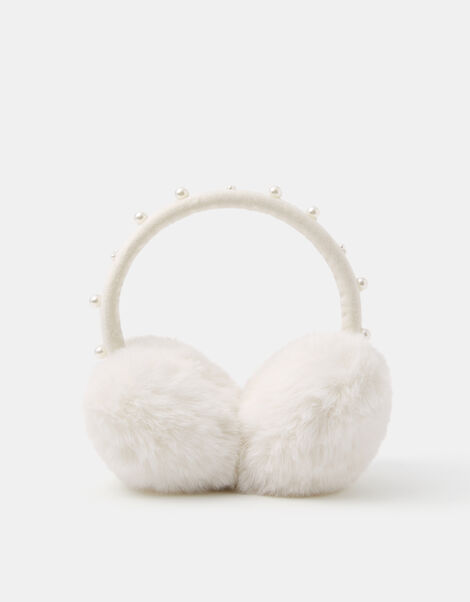 Girls Pearl Embellished Earmuffs, , large