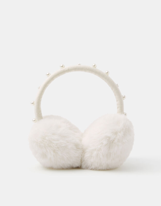 Girls Pearl Embellished Earmuffs, , large