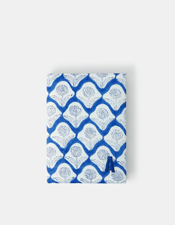 Dandelion Print Initial Notebook, Blue (BLUE), large