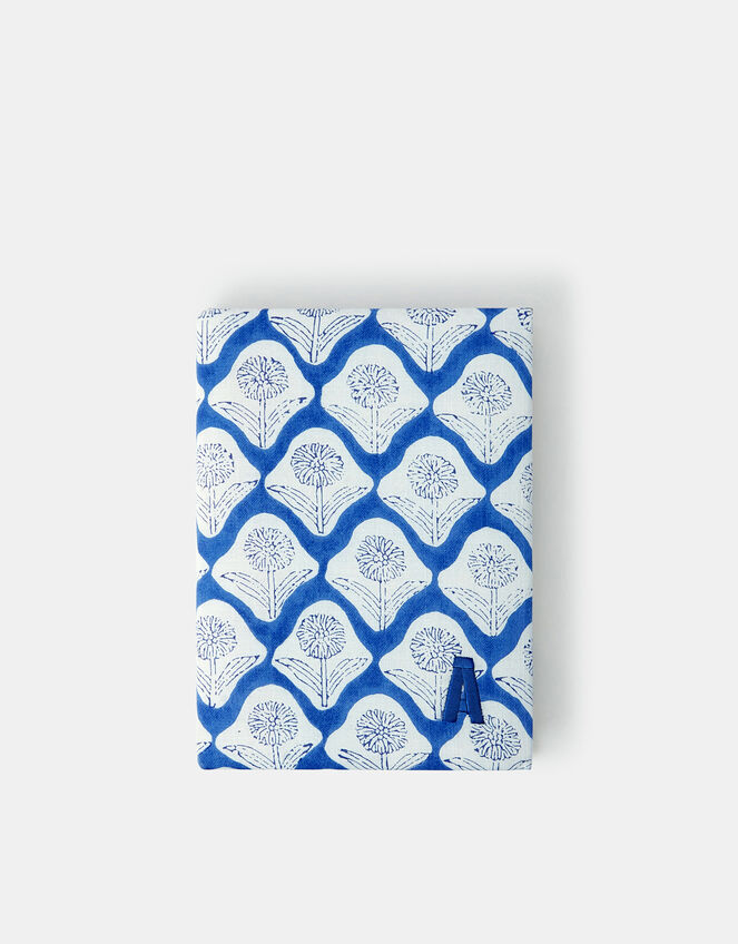 Dandelion Print Initial Notebook, Blue (BLUE), large