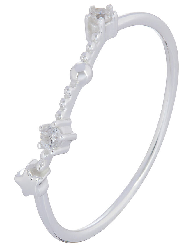 Sterling Silver Constellation Ring - Aries, White (ST CRYSTAL), large